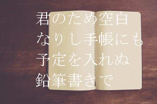 君のため空白なりし手帳にも予定を入れぬ鉛筆書きで 俵万智 意味と表現技法 感想